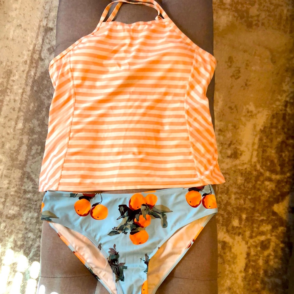 Orange Striped Swimsuit 🍊